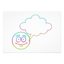 Smiley Face #1 with Speech Bubble Personalized Invites