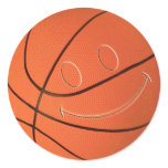 SMILEY FACE BASKETBALL STICKER