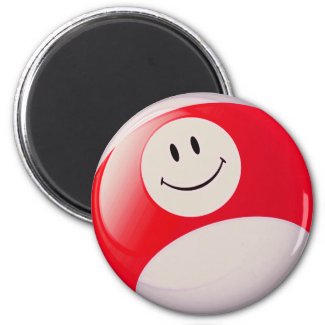Smiley Face Billiards Ball magnet