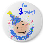 Smiley Face Birthday Boy Button / Badge