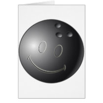 SMILEY FACE BOWLING BALL GREETING CARD