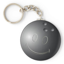 SMILEY FACE BOWLING BALL KEY CHAINS