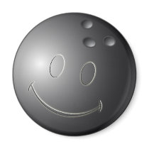 SMILEY FACE BOWLING BALL FRIDGE MAGNET