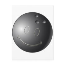 SMILEY FACE BOWLING BALL POST CARD
