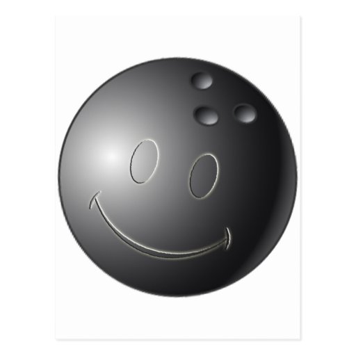 SMILEY FACE BOWLING BALL POSTCARD Zazzle