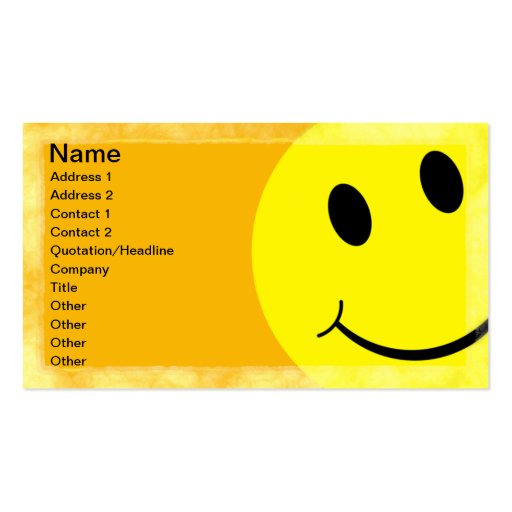 Smiley Face Business Card Template (front side)