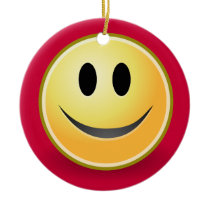 Smiley Face Christmas Ornament (Red) ornaments