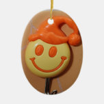 Smiley face christmas tree ornament
