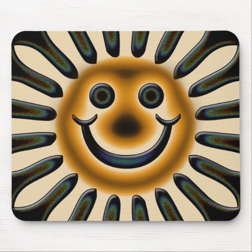 SMILEY FACE FLOWER MOUSE PAD