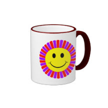 Smiley Face Flower Mugs