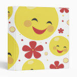 Smiley Face Flowers Binder