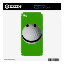 Smiley face golf ball decal for iPhone 4