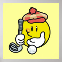 Smiley Face Golf T-shirts and Gifts Poster