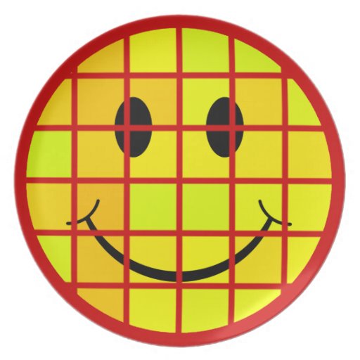Smiley Face Grid Plate Zazzle