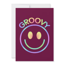 Smiley Face Groovy Invitations
