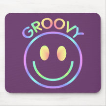 Smiley Face Groovy Retro Mousepad