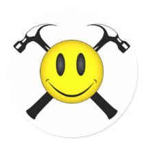 Smiley Face Hammers stickers by EvilSkull Smiley Face Hammers stickers