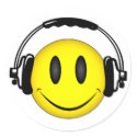 Smiley Face Headphones stickers by EvilSkull Smiley Face Headphones stickers