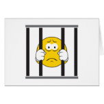 Smiley Face in Jail Greeting Card