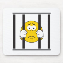 Smiley Face in Jail Mouse Pad