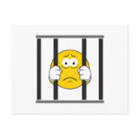 Smiley Face in Jail Postcard