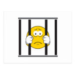 Smiley Face in Jail Postcard