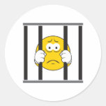 Smiley Face in Jail Sticker