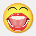 Smiley Face LOL Humor Laughing Funny Round Magnets