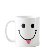Smiley Face Mug Raspberry Tongue 11 or 15 oz mug by fun_tshirt Smiley Face Mug Raspberry Tongue 11 or 15 oz mug