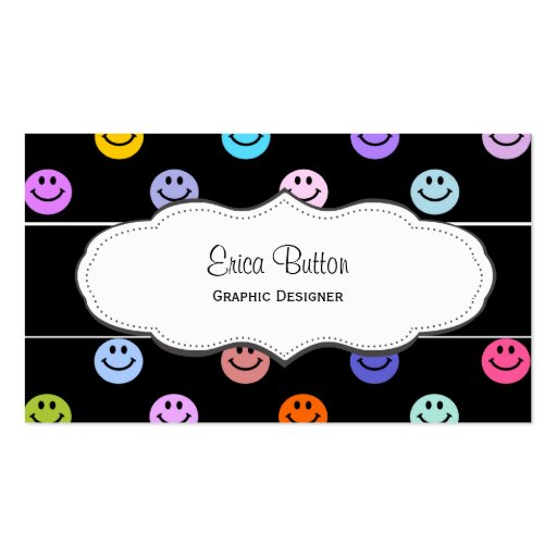 Smiley Face Pattern Business Cards