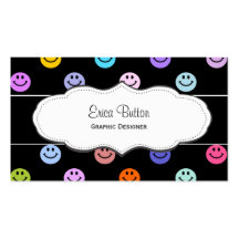 Smiley Face Pattern Business Cards
