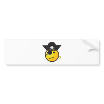 Smiley Face Pirate Bumper Sticker