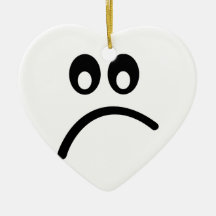 Smiley Face sad Christmas Ornament