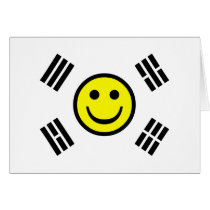 Smiley Face South Korean Flag cards