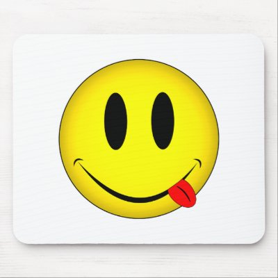 Smiley Face Tongue Mousepads by EvilSkull