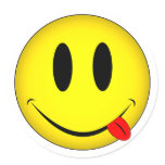 Smiley Face Tongue Round Sticker