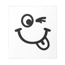 Smiley face wink memo note pad