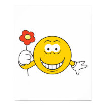 Smiley Face with Flower posters by doonidesigns Smiley Face with Flower posters