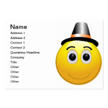 Smiley face with hat business cards