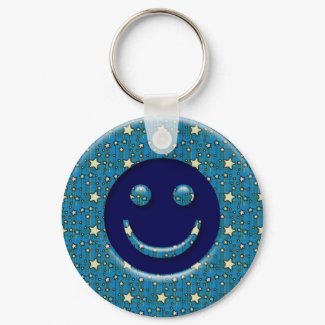 SMILEY FACE WITH STARS keychain