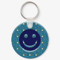 SMILEY FACE WITH STARS keychains