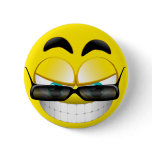 SMILEY FACE WITH SUNSHADES BUTTON