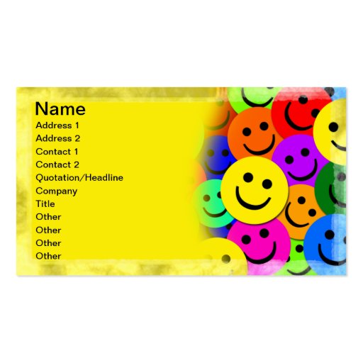 Smiley Faces Collage Business Cards (front side)