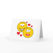 Smiley Faces in Love Valentine cards