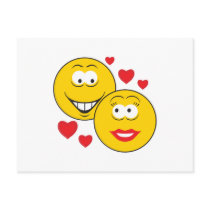 Smiley Faces in Love Valentine postcards by doonidesigns Smiley Faces in Love Valentine postcards