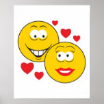 Smiley Faces in Love Valentine Posters
