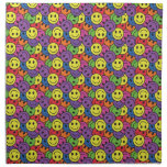 Smiley Faces Retro Hippy Pattern Napkin