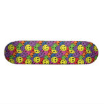 Smiley Faces Retro Hippy Pattern Skateboards