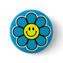 Smiley Flower Button (Blue)