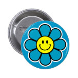 Smiley Flower Button (Blue)